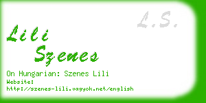 lili szenes business card